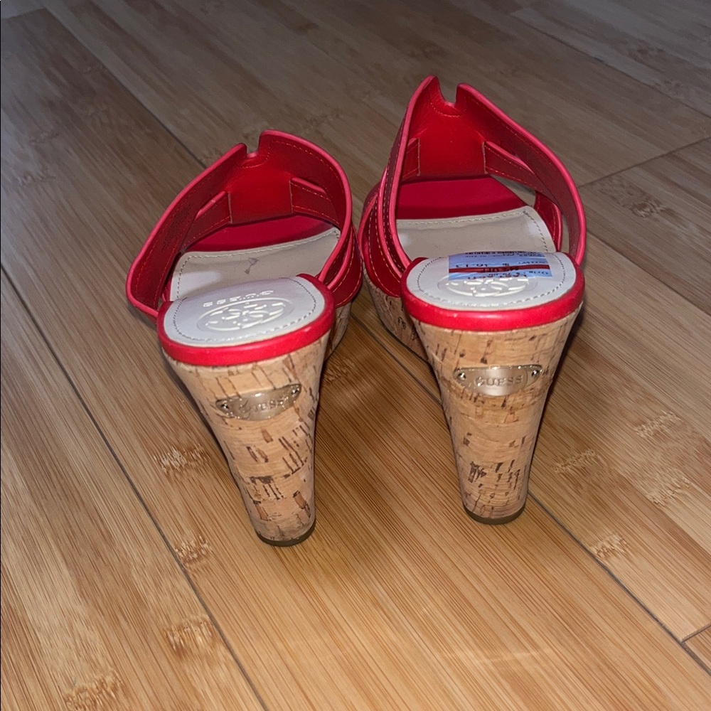 Guess Red Leather Mules - Picture 2 of 4